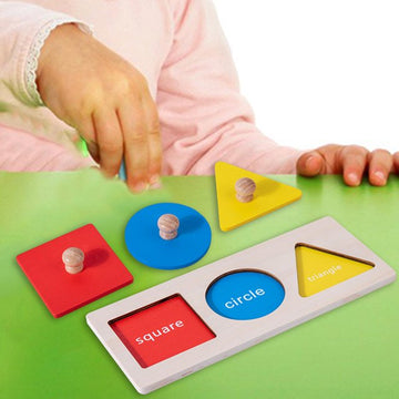 3 Shapes Wooden Montessori Sorter Board for Toddler