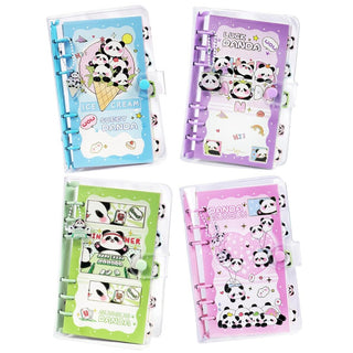 Cute Panda Design Spiral Notebook with Button Lock