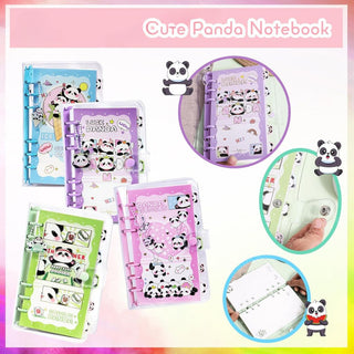 Cute Panda Design Spiral Notebook with Button Lock