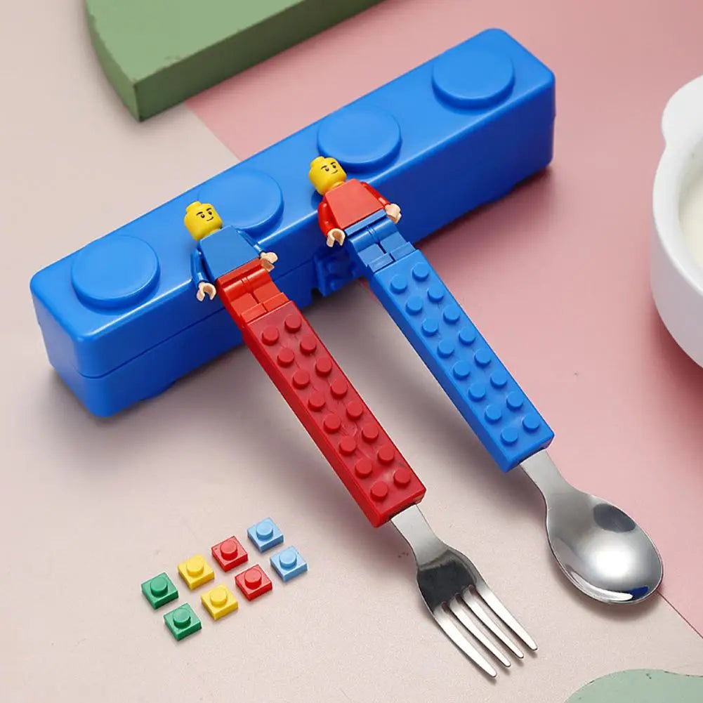 Building Blocks Spoon and Fork Set