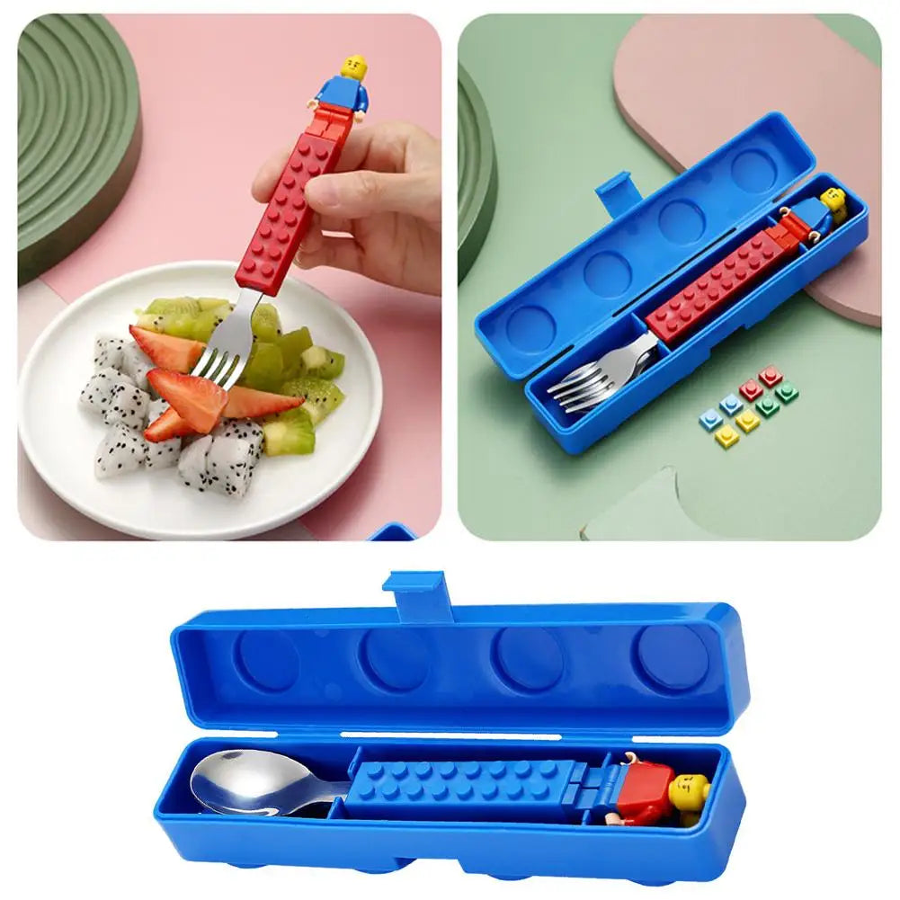 Building Blocks Spoon and Fork Set
