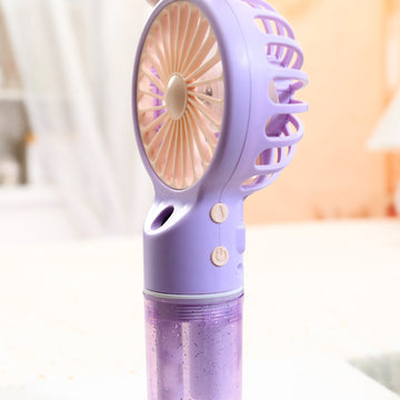 Stay Cool: Rechargeable Handheld Fan with Spray