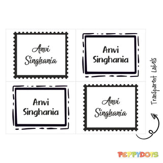 Transparent Labels - Stamp Frame - Pack of 72 Tags - PREPAID ONLY