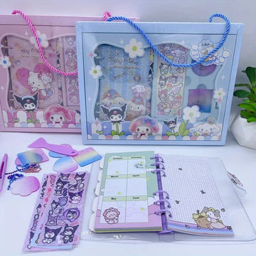 Hello Kitty & Friends Theme Stationery Set with Sticker and Keychain (Kuromi Purple)