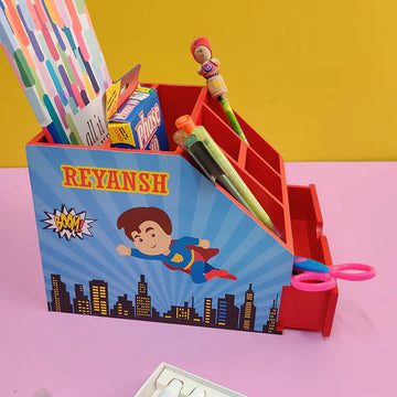 Stationery Stand with Drawer - Superhero (PREPAID ONLY)