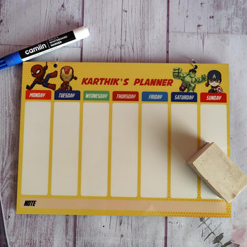 Personalized Weekly Planner - Superhero (PREPAID)