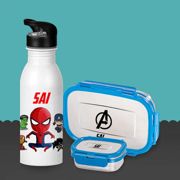 Bottle Tiffin Set - Superheros (PREPAID ONLY)