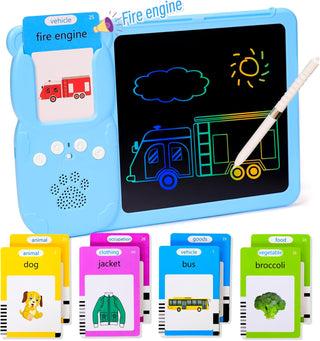 2-in-1 Talking Flash Cards with LCD Drawing Boards for Kids