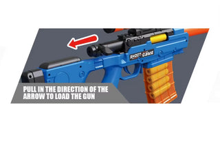 Target Shoot Foam Dart Gun Toy Set with Target Board and 24 Soft Darts for Kids