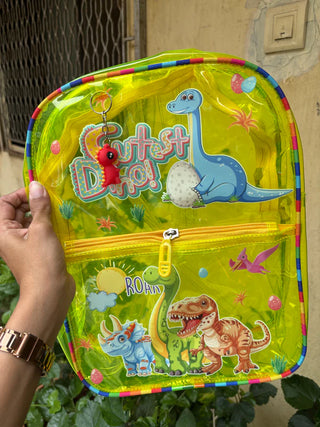 Cute Design Transparent Backpack with Front Pocket for Kids