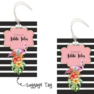 Luggage Tags - Tropical Flamingo - Pack of 2 Tags - PREPAID ONLY