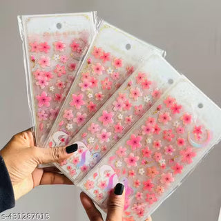 Sakura Cherry Blossom Gold Foil Sticker Sheets | Kawaii Floral Scrapbook Stickers