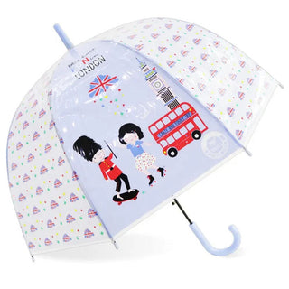 Premium Quality London Bus Printed Umbrella For Kids (Light Blue)