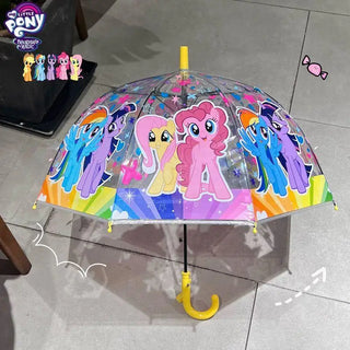 Premium Quality Theme Printed Transparent Umbrella For Kids (Pony Unicorn)