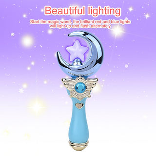 Magical Light-Up Fairy Wand for Kids Handheld Musical Pretend Play Toy (Star)