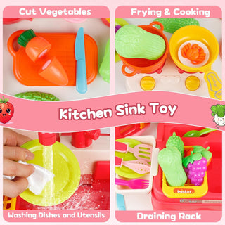 42 Pcs Cute Kitchen Wash Basin Toy for Children Pretend Play (Random Colour)