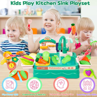 42 Pcs Cute Kitchen Wash Basin Toy for Children Pretend Play (Random Colour)