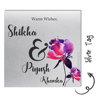 Silver Gift Tag - Watercolor Flower (PREPAID)