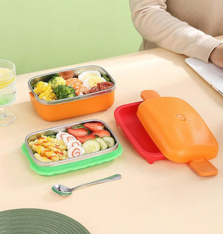 Burger Design 3 Layer Lunch Box for Kids