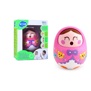 Cartoon Face Baby Wobbling Doll Toy for Infants