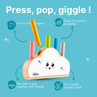 Cots and Cuddles Wooden Cloudy Pop Up Toy for Kids