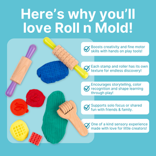 Cots and Cuddles Dough Mould Tool Kit with Fun Shapes and 4pc Clay