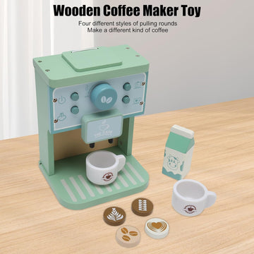 Wooden Coffee Maker Toys Kids Simulation Coffee Maker Pretend Playsets