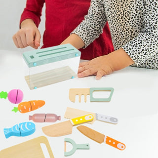 Wooden Play Kitchen Cutting Set for Kids
