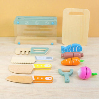 Wooden Play Kitchen Cutting Set for Kids