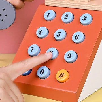 Wooden Button Telephone Toy for Kids