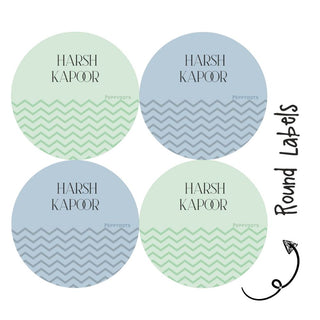 Round Waterproof Labels - Zig Zag (70 Pcs) (PREPAID ONLY)
