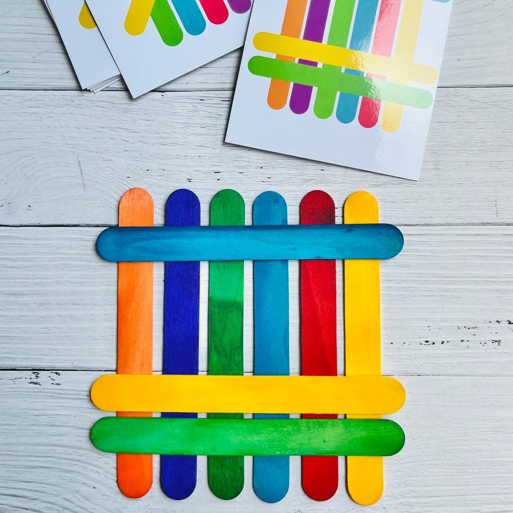 Activity Cards with Colorful Ice Cream Sticks - 50pcs