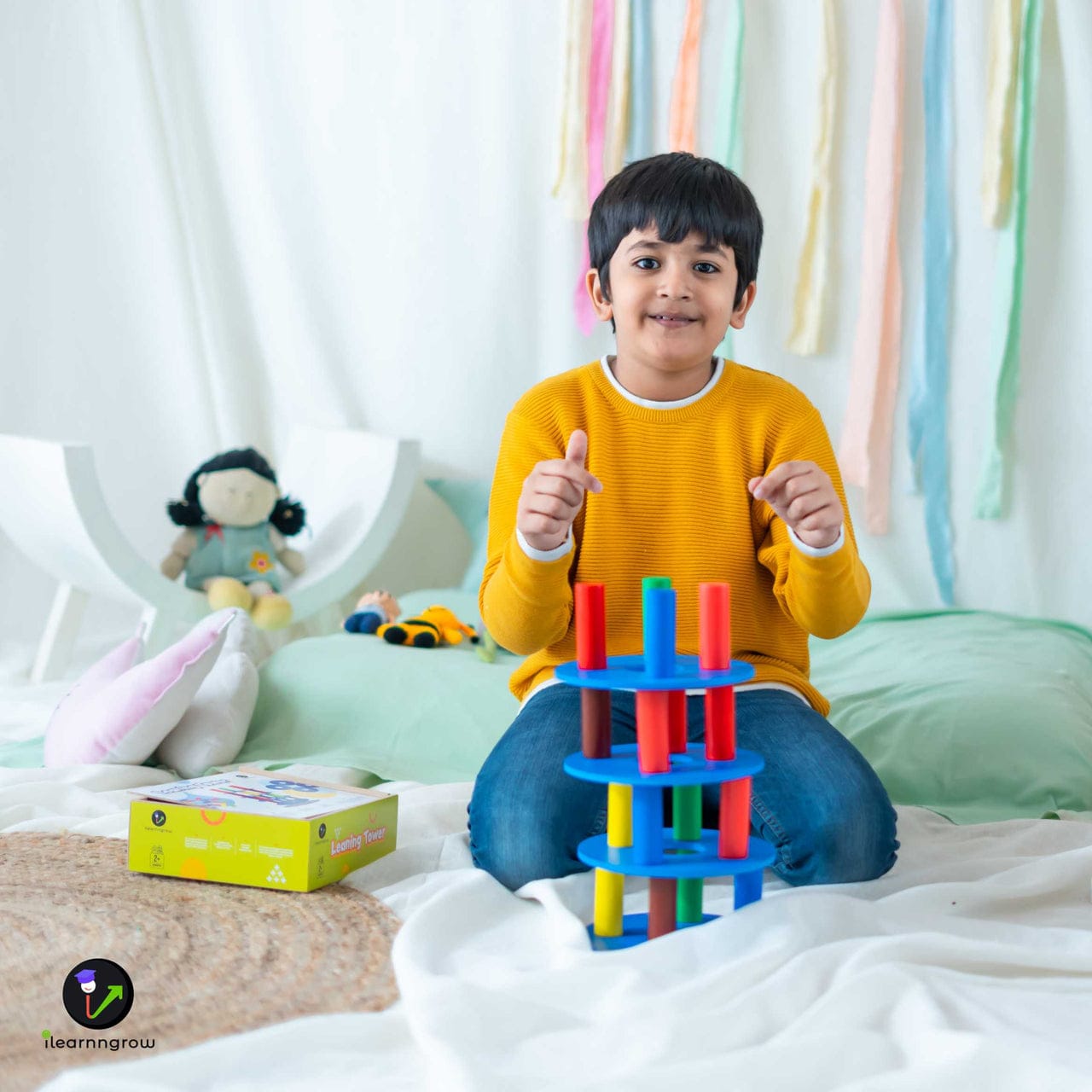 Leaning Stackable Tumbling Tower Game for Kids