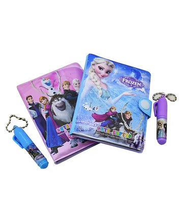 Cute Mini Frozen Theme Pocket Diary with Pen for Kids (Random Colour)