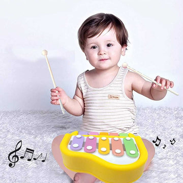 2 in 1 Xylophone and Piano Toy with Colorful Keys for Toddlers and Kids