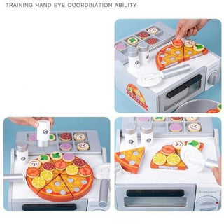 27pcs Pizza Wooden Toys Cooking Simulation Tableware Pretend Play Toy