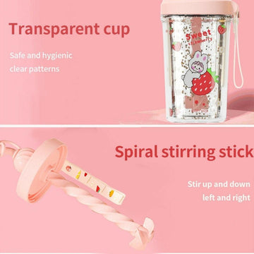 Sipper Glass bottle for water stirring mug ( Random)