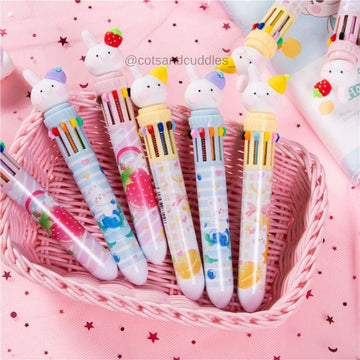 Bubble Pen Multifunctional 3D Magic Pen 5-In-1 Light Roller Cute Stamp  Cartoon Fruit Ball Pen - AliExpress