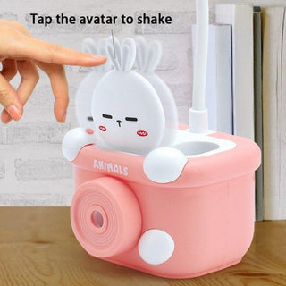 Led Desk Lamp Pencil Sharpener Cartoon Animal Bunny Table Lamp Pen Holder Student Usb Eye Protection Reading Light