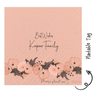 Plantable Gift Tag - Peach Floral (24 pcs) (PREPAID ONLY)