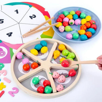 Kids Montessori Education Rainbow Blocks Simulation Fruit Classification Toy