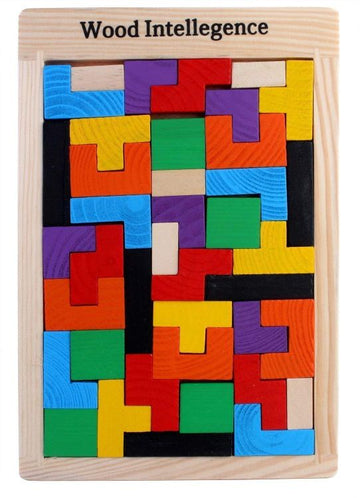 Wooden Tetris Jigsaw Puzzle 40 Pcs