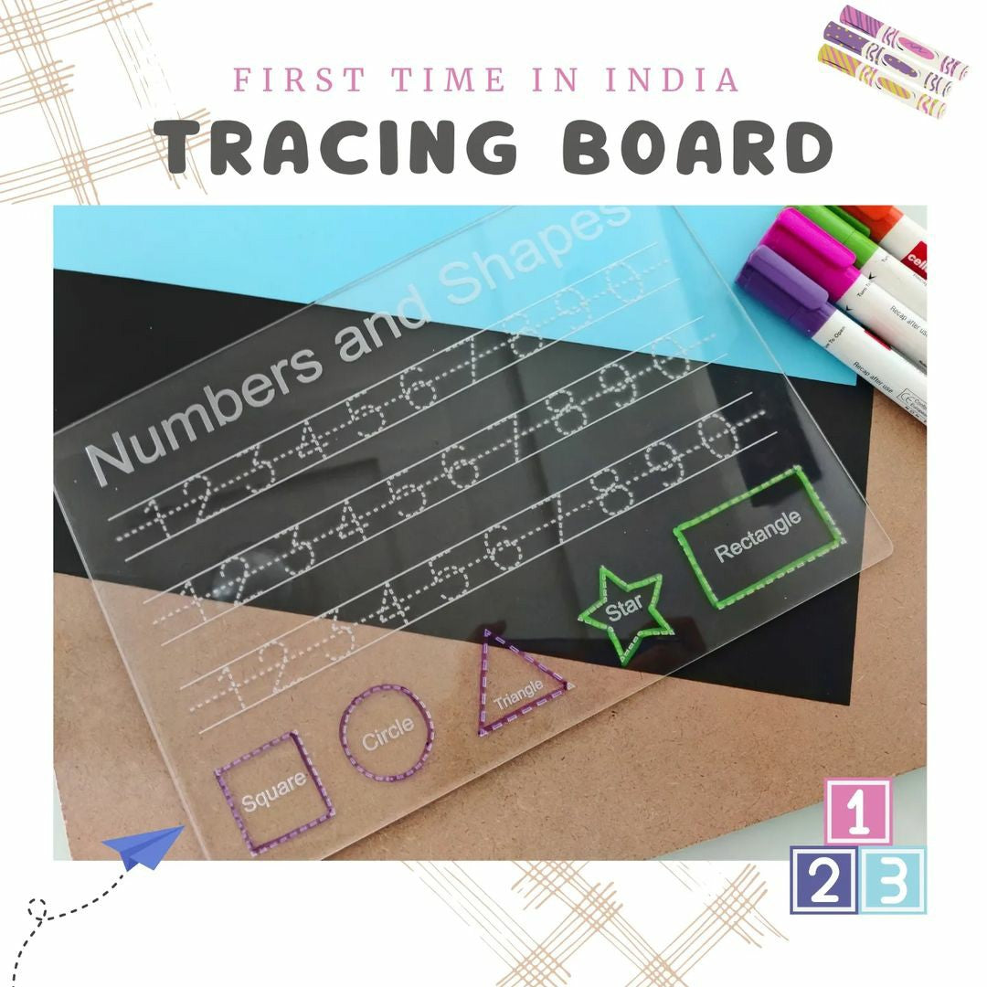 Reusable Numbers & Shapes Tracing Board