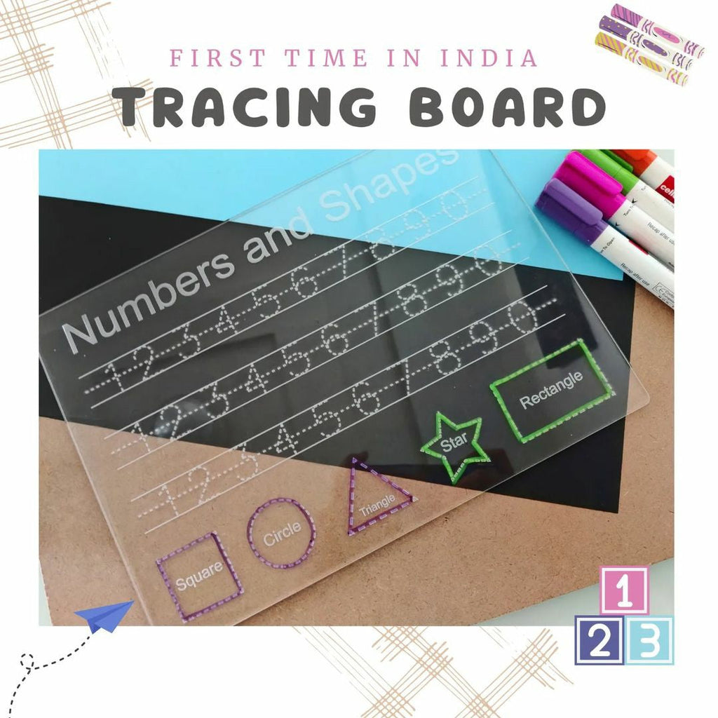 Reusable Numbers & Shapes Tracing Board Cots and Cuddles