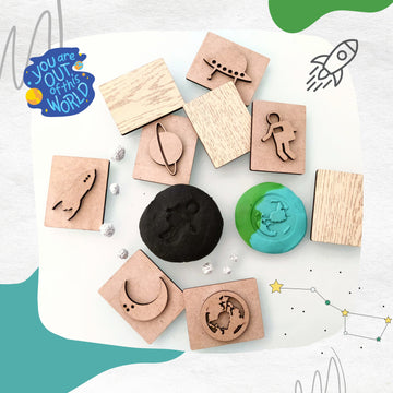 Space Theme Play Dough Stamp Set of 9