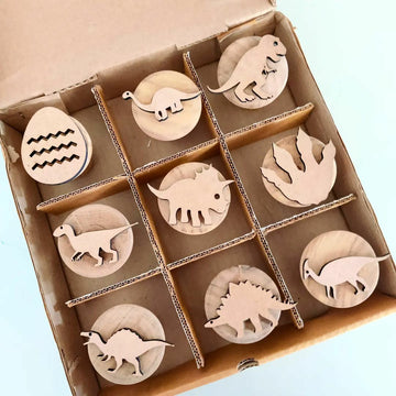 DINO Wooden Play Dough Stamp Set of 9