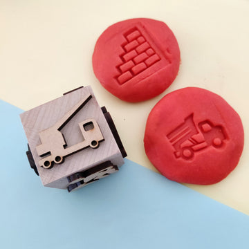 Construction Play Dough Stamp Cube (One Set of Cube)