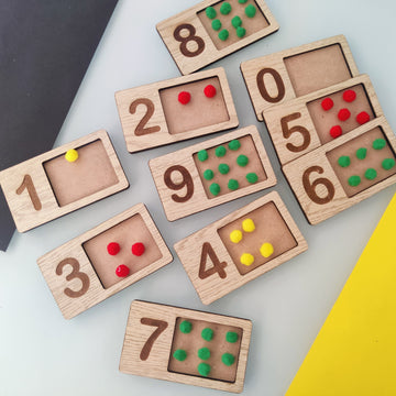 Wooden Numbers Tracing Writing and Counting Tray
