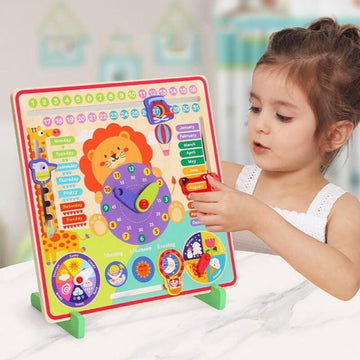 Baby Weather Season Calendar Clock Time Cognition Puzzle - LION