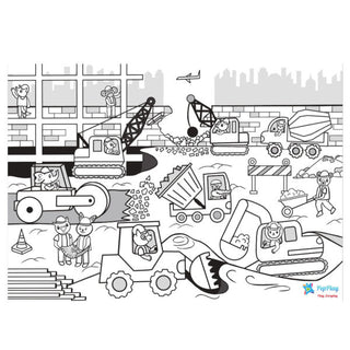 Doodle Placemats Set – VEHICLE Series with A3 Size 2 Transparent Reusable Placemat & 8 set of DIY Marker Pens